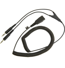 Кабель Jabra QD на 2× 3,5 мм, спіральний, 0,5–2 м (8734-559)