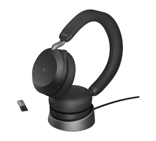 Jabra Evolve2 75 USB-A UC Stereo Black із зарядним пристроєм Jabra Evolve2 75 USB-A UC Stereo Black із зарядним пристроєм